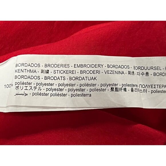 Zara Red Embroidered V-Neck Midi Shift Dress Size XL Extra Large Women NWT New - Picture 10 of 10